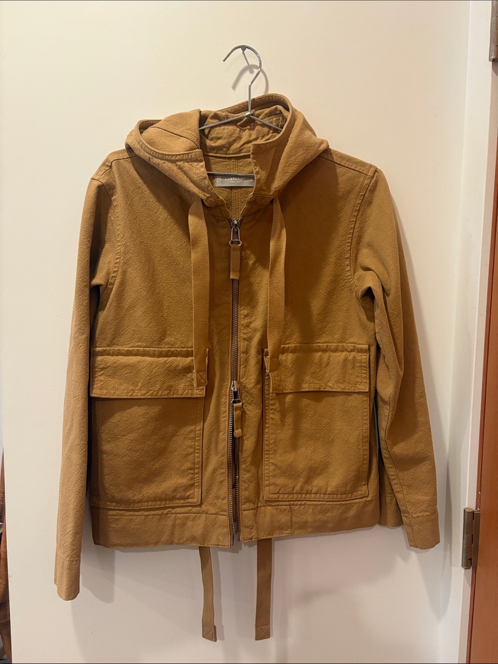 Everlane Mustard Brown Hooded Zip Jacket